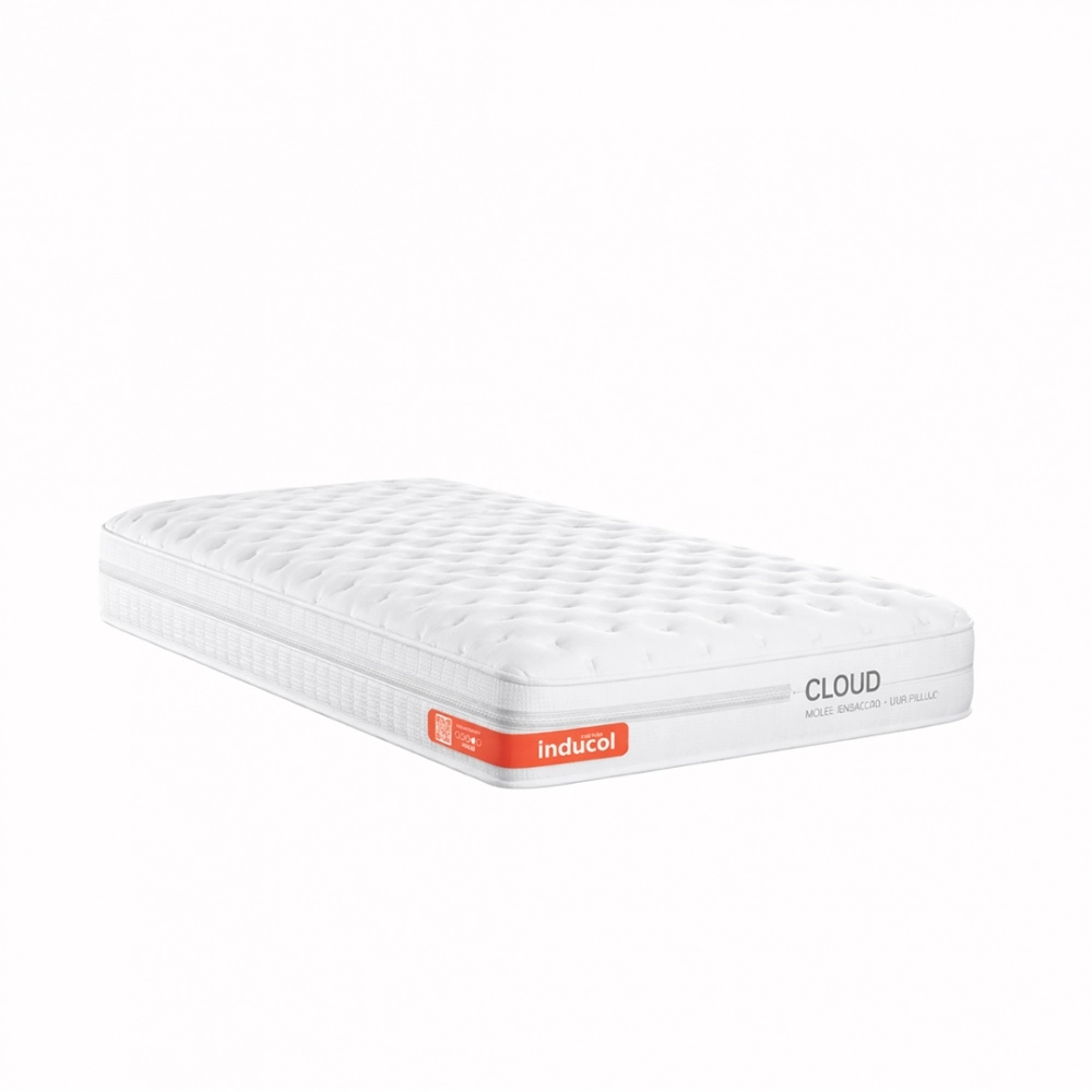 Colchao Solteiro Inducol Cloud 096x203 - Branco