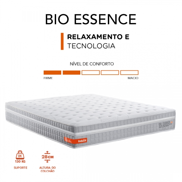 Colchao Casal Inducol Bio Essence 138x188 - Cinza
