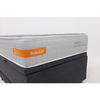 Colchão Solteiro Force + Bau 3x1 Viena Com Auxiliar