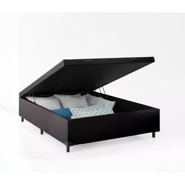 Colchão Force + Baú Casal - Veludo Preto