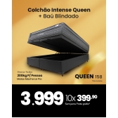 Kit Colchao Intense 158 + Bau 158  Veludo Grafite - VELUDO GRAFITE