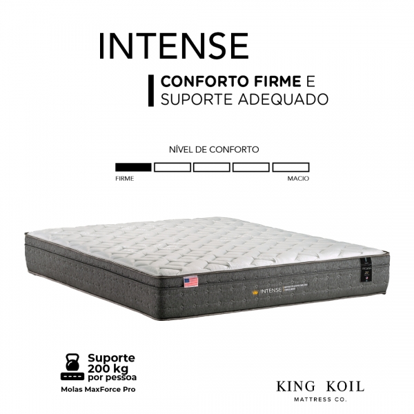 Colchao Queen King Koil Intense 158x198 - Cinza