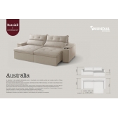 Sofá Austrália - Veludo Cinza- TAM 2,90