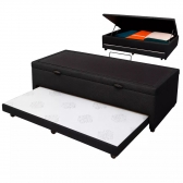 Bicama Viena 3 em 1 Com Cama Auxiliar - Corino Preto