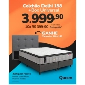 Kit Colchao  Delhi 158 + Box 158 + Cab Alice Veludo Grafite - VELUDO PRETO