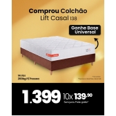 Kit Colchao Casal Inducol Lift 138 + Box Univ Boucle Alpes 10 Cinza - VELUDO PRETO