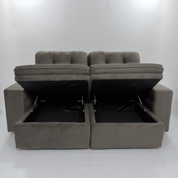 Sofa Roma C/bau - Veludo 530 Marrom