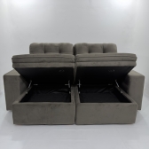 Sofa Roma C/bau - Veludo 530 Marrom