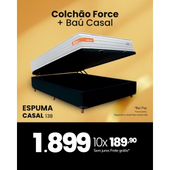 Kit Colchão Force Casal + Baú Pop