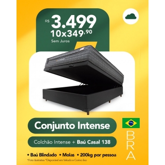 Kit Colchão Intense Casal + Baú Blindado