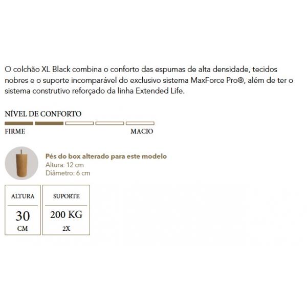 Colchao Solteiro King Koil Xl Elegant 88x188 - Preto