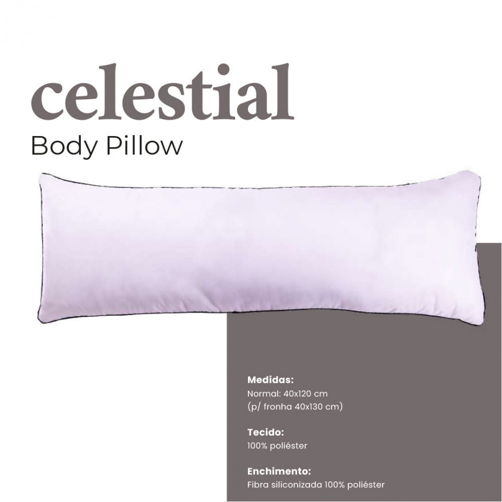 TRAVESSEIRO ELEVA CELESTIAL FIBRA BODY PILLOW 40X120