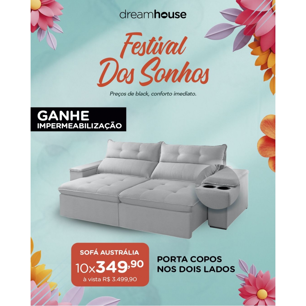 Kit Sofa Mundial Australia 2,30 - CINZA