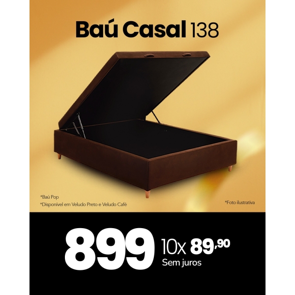 Baú Pop Casal - VELUDO MARROM