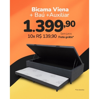 Bicama Viena 3 em 1 Com Cama Auxiliar