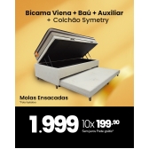 Kit Bicama 3x1 Viena + Colchao Symetry 88 Corino Marrom - CORINO MARROM