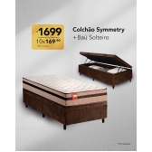 Colchão Symmetry + Baú Solteiro - Marrom