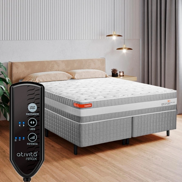 Colchao Solteiro Inducol Com Massageador 096x203 - Cinza/branco