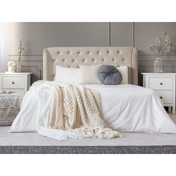 Cabeceira Bonan Dubai - Linha B Veludo 705 Bege