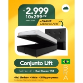 Kit Colchao Lift 158 + Bau +cab Alice - VELUDO CAFE