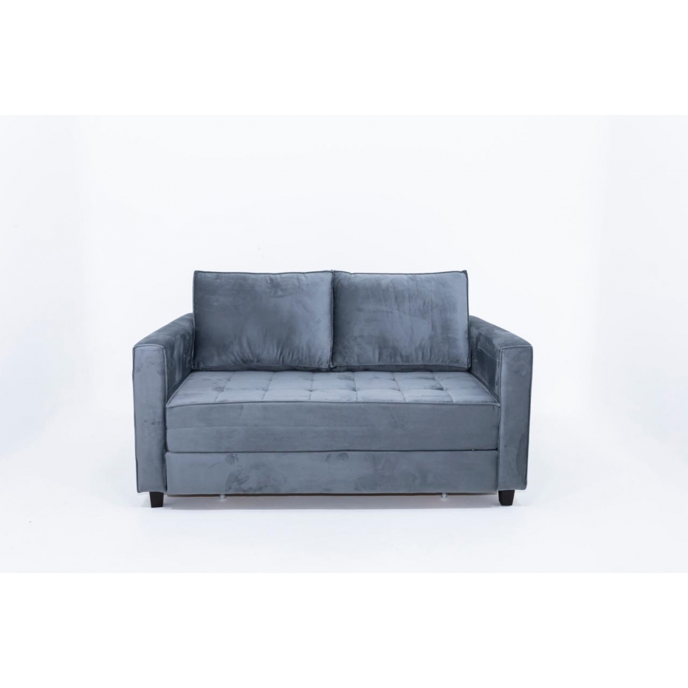 Kit Sofa Cama Ferrari Leon 1.50/colchao 1.27 1,50m Veludo Grafite - GRAFITE