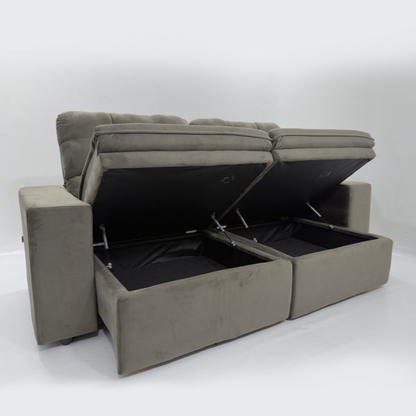 Sofa Roma C/bau - Veludo 530 Marrom