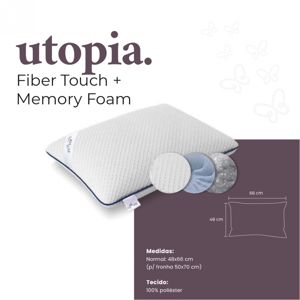 TRAVESSEIRO ELEVA UTOPIA FIBRA + MEMORY 50X70
