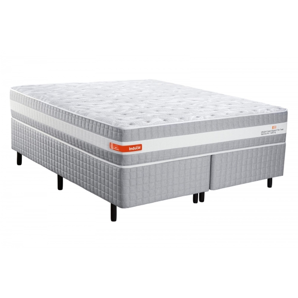 Colchao King Inducol Com Massageador 193x203 - Cinza/branco