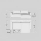 Sofá Cama Belize - Sem Caixa - Linho Cinza