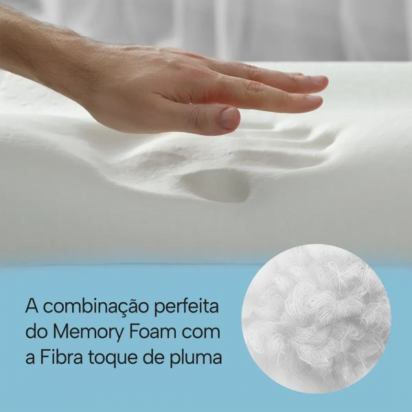 TRAVESSEIRO ELEVA UTOPIA FIBRA + MEMORY 50X70