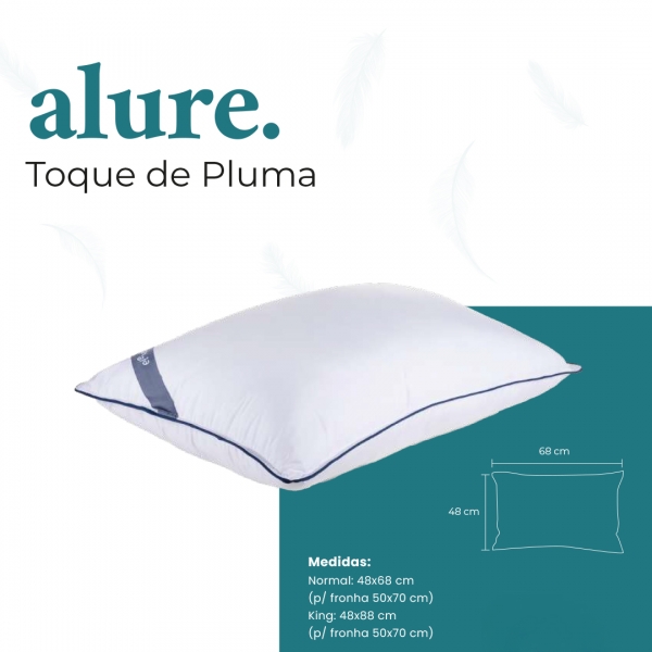 TRAVESSEIRO ELEVA ALURE FIBRA TOQUE DE PLUMA 50X70