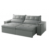 Sofá Austrália - Veludo Cinza- TAM 2,90