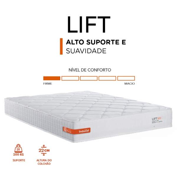 Colchao Solteiro Inducol Lift 96x193 - Branco
