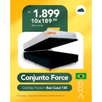 Colchão Force + Baú Casal